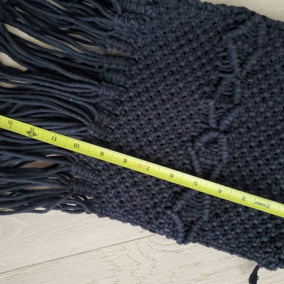 Danielle Nicole Black Macrame Crossbody Bag - Picture 7 of 7